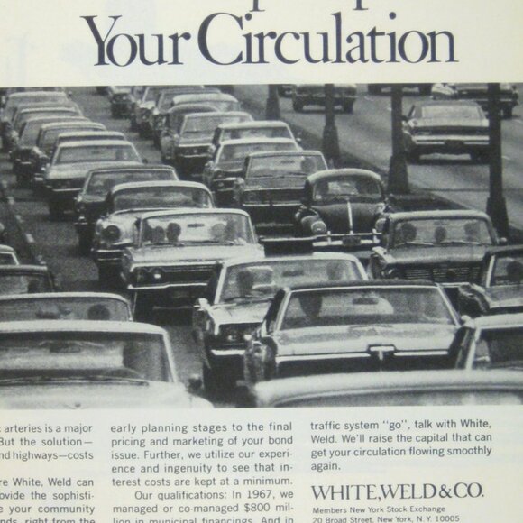 1968 Vintage White Weld Co Print Ad Traffic VW Bug Cars Automobiles - Picture 2 of 2
